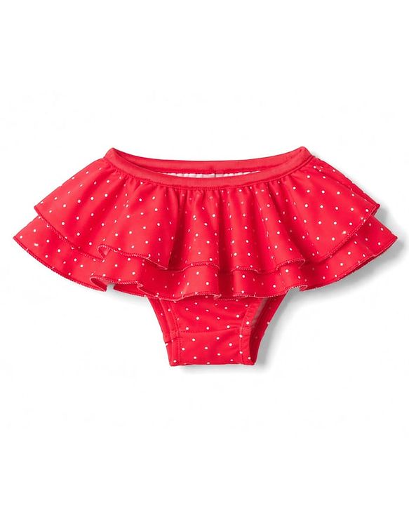 Babyhug Water Repellant Raglan Full Sleeves Two Piece Swimsuit with Stripes & Cherry Print - Red