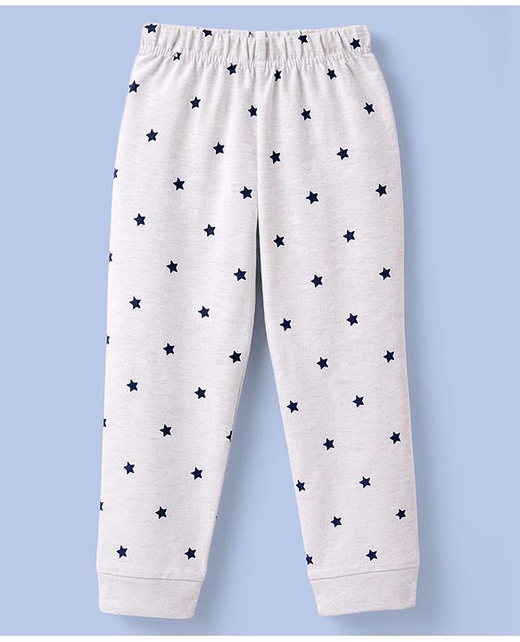 Babyhug 100% Cotton Knit Half Sleeves T-Shirt & Pyjama Night Suit With Star & Text Print - Red
