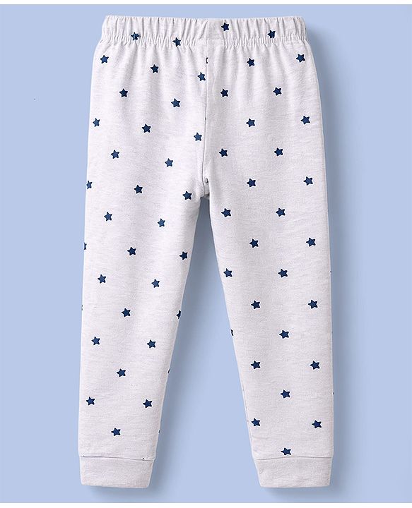 Babyhug 100% Cotton Knit Half Sleeves T-Shirt & Pyjama Night Suit With Star & Text Print - Red