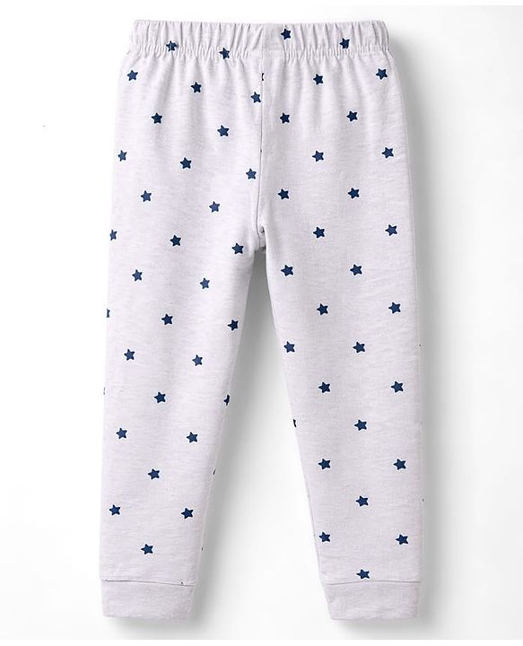 Babyhug 100% Cotton Knit Half Sleeves T-Shirt & Pyjama Night Suit With Star & Text Print - Red