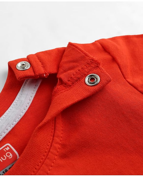 Babyhug 100% Cotton Knit Half Sleeves T-Shirt & Pyjama Night Suit With Star & Text Print - Red