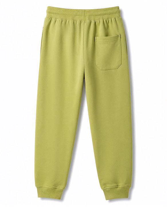 Pine Kids Cotton Knit Full Length Solid Lounge Pant - Olive Green