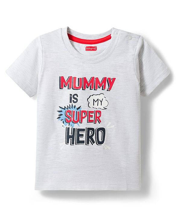 Babyhug 100% Cotton Knit Half Sleeves T-Shirt & Shorts Night Suit With Super Hero Print - White & Red