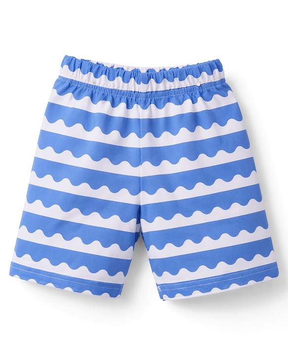 Babyhug 100% Cotton Knit Half Sleeves Sea Life Printed & Striped T-Shirt & Shorts Night Suit - Orange