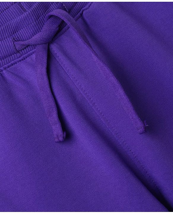Pine Kids Cotton Knit Full Length Solid Track Pant With Cargo Pockets - Purple