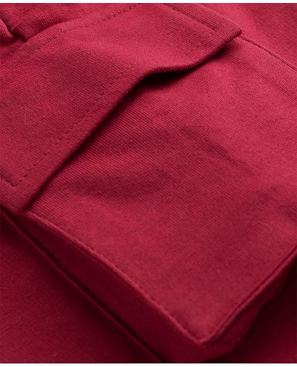 Pine Kids Knit Full Length Lounge Pant With Cargo Pockets - Red
