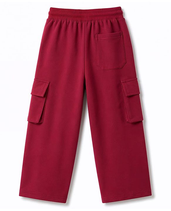 Pine Kids Knit Full Length Lounge Pant With Cargo Pockets - Red