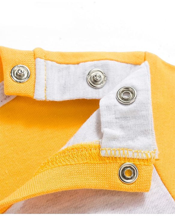 Babyhug 100% Cotton Knit Half Sleeves T-Shirt & Shorts Night Suit With Tiger Print & Applique - Yellow