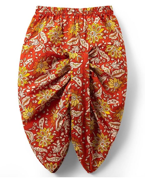 Babyhug 100% Cotton Cambric Woven Full Sleeves Floral Printed Kurta Dhoti Set - Orange