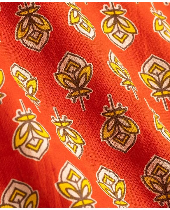 Babyhug 100% Cotton Cambric Woven Full Sleeves Floral Printed Kurta Dhoti Set - Orange