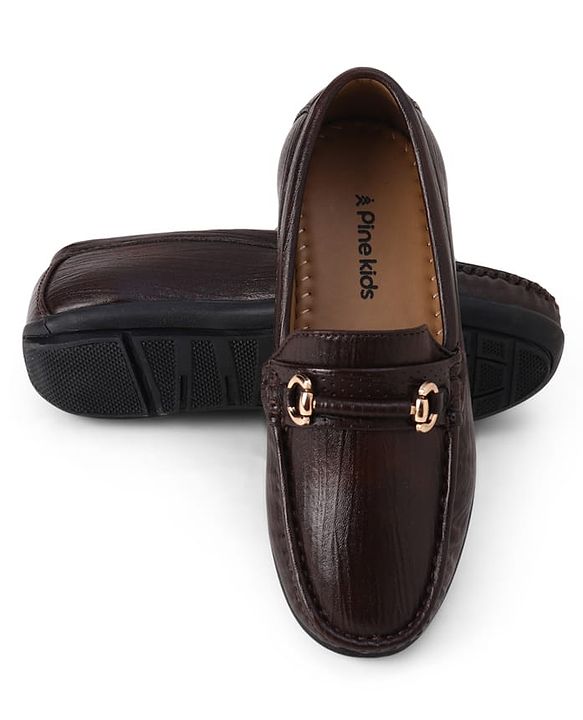 Pine Kids Slip On Formal & Party Wear With Applique - Brown