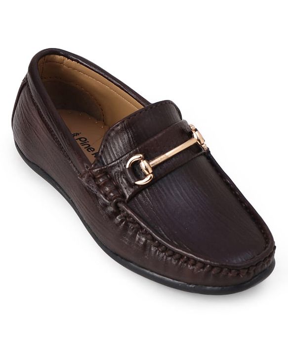Pine Kids Slip On Formal & Party Wear With Applique - Brown