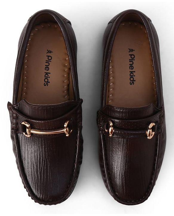 Pine Kids Slip On Formal & Party Wear With Applique - Brown