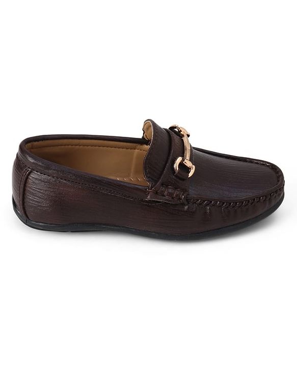 Pine Kids Slip On Formal & Party Wear With Applique - Brown