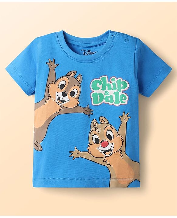 Babyhug Disney Cotton Knit T-Shirts with Chip N Dale Graphic Half Sleeves Multi Color 3-6 Months Pack of 3