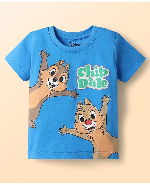 Babyhug Disney Cotton Knit T-Shirts with Chip N Dale Graphic Half Sleeves Multi Color 3-6 Months Pack of 3