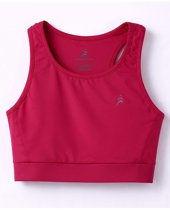 Pine Active Knit Sleeveless Super Stretch Extra Soft Sports Bra - Purple