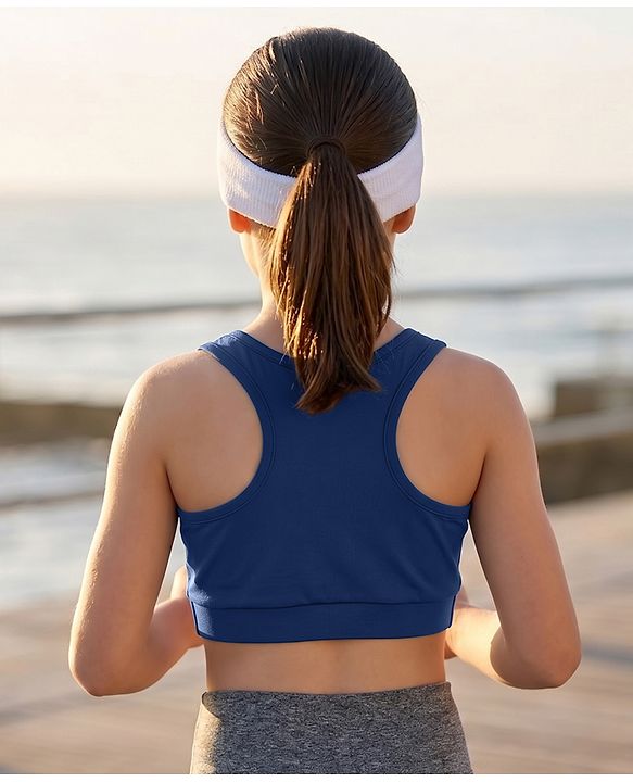 Pine Active Lycra Knit Sleeveless Super Stretch Sports Bra - Navy Blue