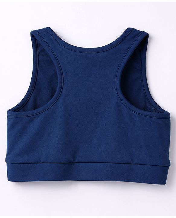 Pine Active Lycra Knit Sleeveless Super Stretch Sports Bra - Navy Blue