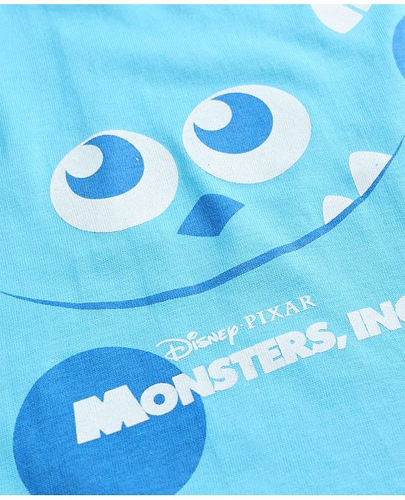 Babyhug Disney Single Jersey Knit Half Sleeves T-Shirt & Shorts Night Suit with Monster Graphics - Light Blue