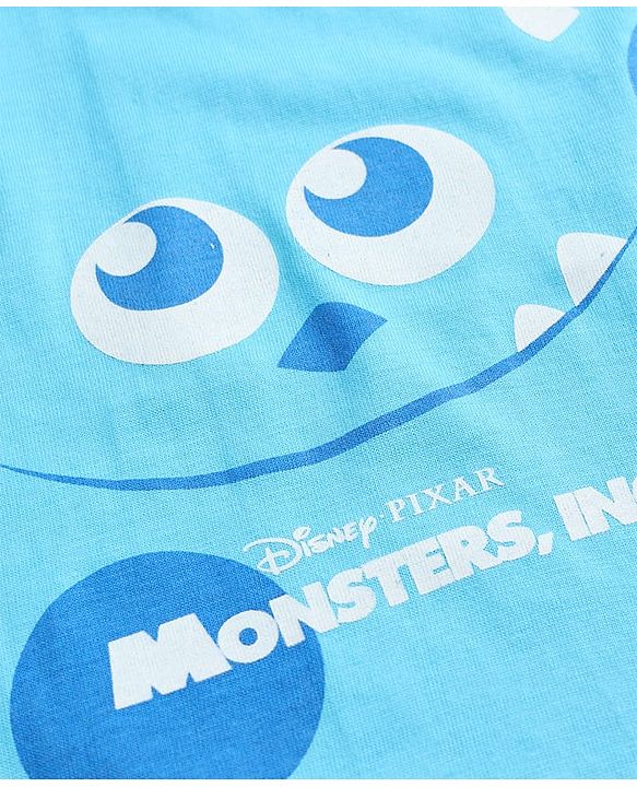 Babyhug Disney Single Jersey Knit Half Sleeves T-Shirt & Shorts Night Suit with Monster Graphics - Light Blue