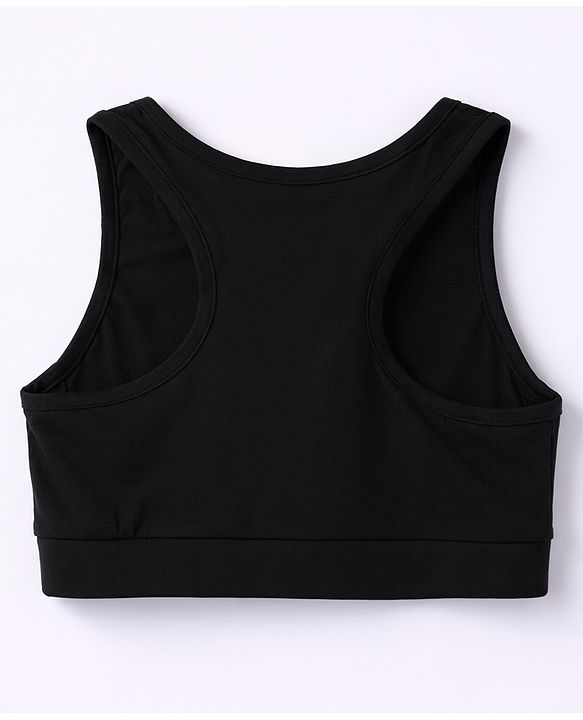 Pine Active Lycra Knit Sleeveless Super Stretch Extra Soft Sports Bra - Black