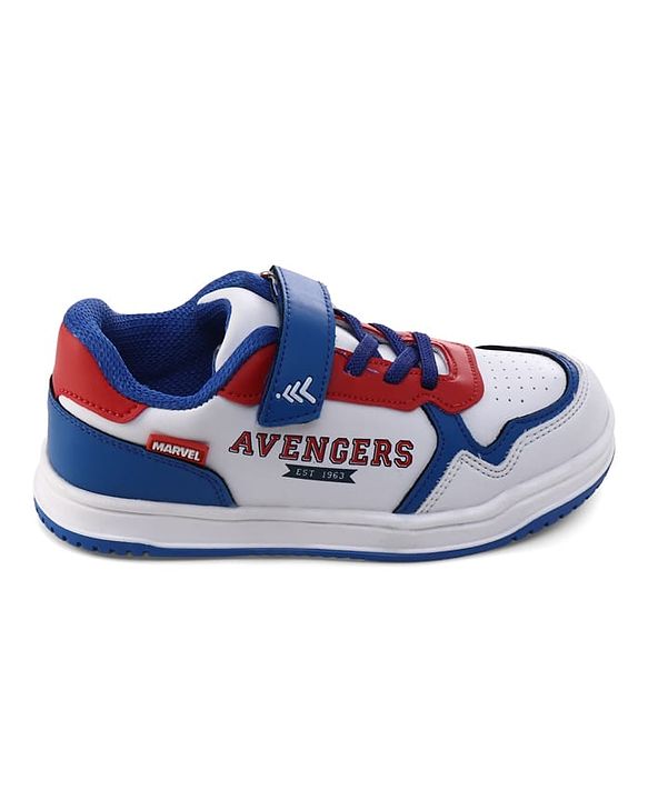 Pine Kids Marvel Velcro Closure Casual Shoes With Avengers Print - White & Red