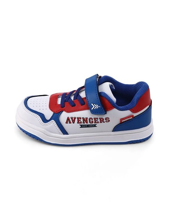 Pine Kids Marvel Velcro Closure Casual Shoes With Avengers Print - White & Red