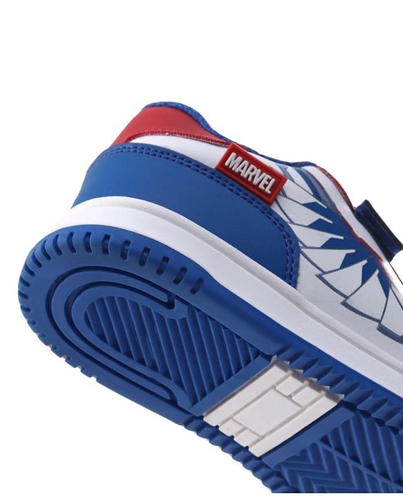 Pine Kids Marvel Velcro Closure Casual Shoes With Captain America Print - White & Red