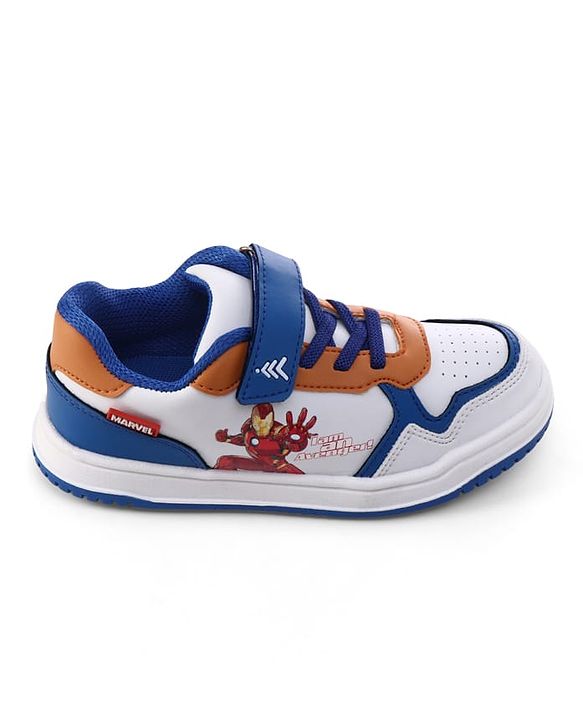 Pine Kids Marvel Velcro Closure Casual Shoes With Iron Man Print - Blue & White