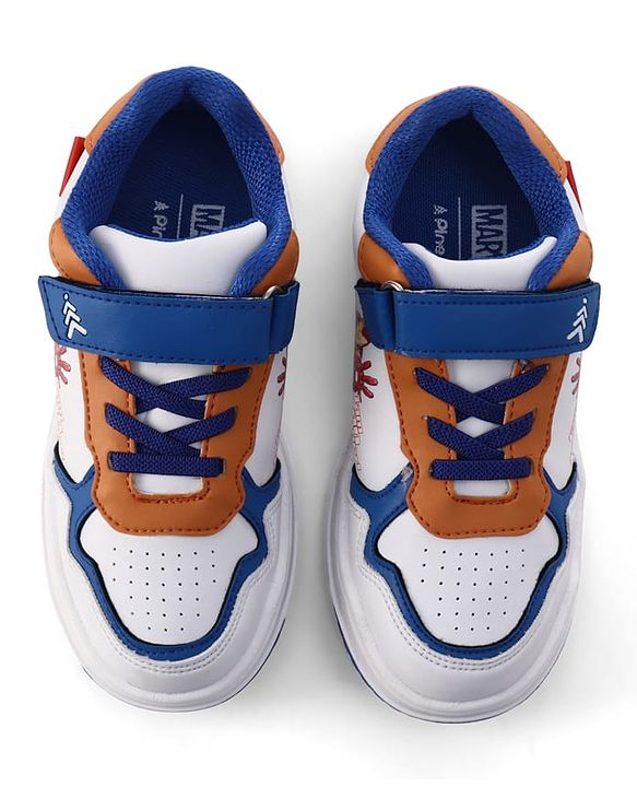 Pine Kids Marvel Velcro Closure Casual Shoes With Iron Man Print - Blue & White