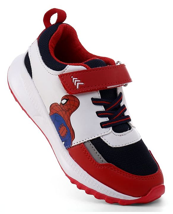 Pine Kids Marvel Velcro Closure Sneakers With Spider Man Print - Red & White