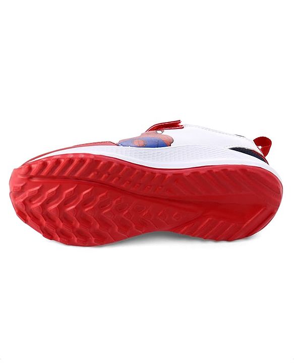 Pine Kids Marvel Velcro Closure Sneakers With Spider Man Print - Red & White
