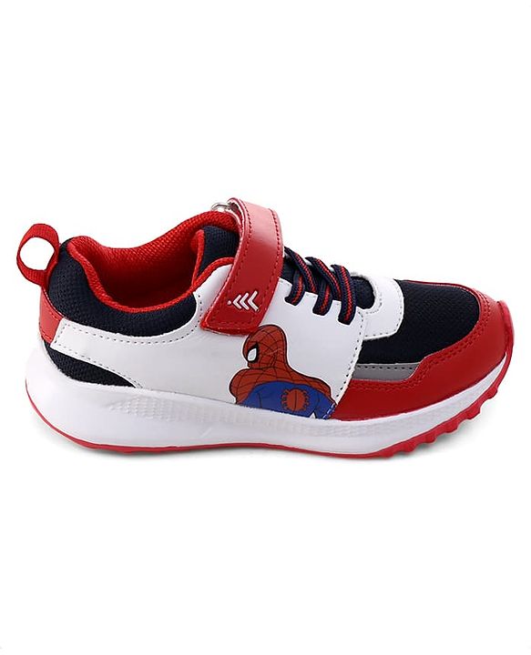 Pine Kids Marvel Velcro Closure Sneakers With Spider Man Print - Red & White