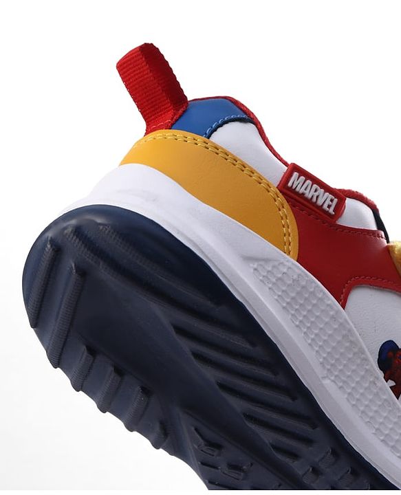 Pine Kids Marvel Velcro Closure Sneakers With Spider Man Print - Red & White