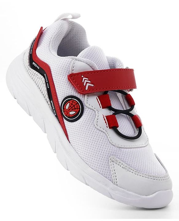 Pine Kids Marvel Velcro Closure Sneakers With Spider Man Print - Red & White