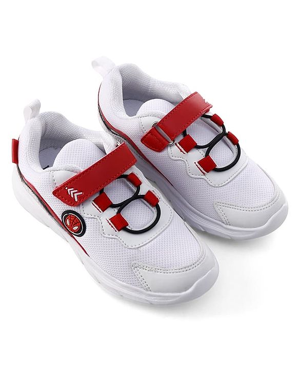 Pine Kids Marvel Velcro Closure Sneakers With Spider Man Print - Red & White
