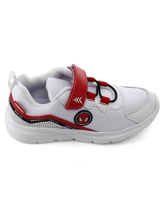 Pine Kids Marvel Velcro Closure Sneakers With Spider Man Print - Red & White