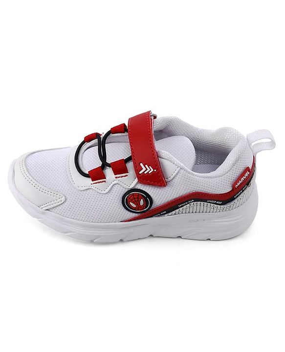 Pine Kids Marvel Velcro Closure Sneakers With Spider Man Print - Red & White
