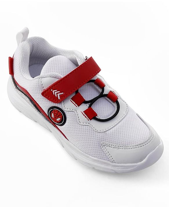 Pine Kids Marvel Velcro Closure Sneakers With Spider Man Print - Red & White