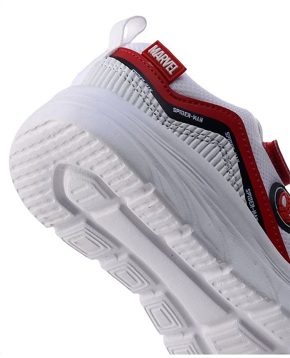 Pine Kids Marvel Velcro Closure Sneakers With Spider Man Print - Red & White