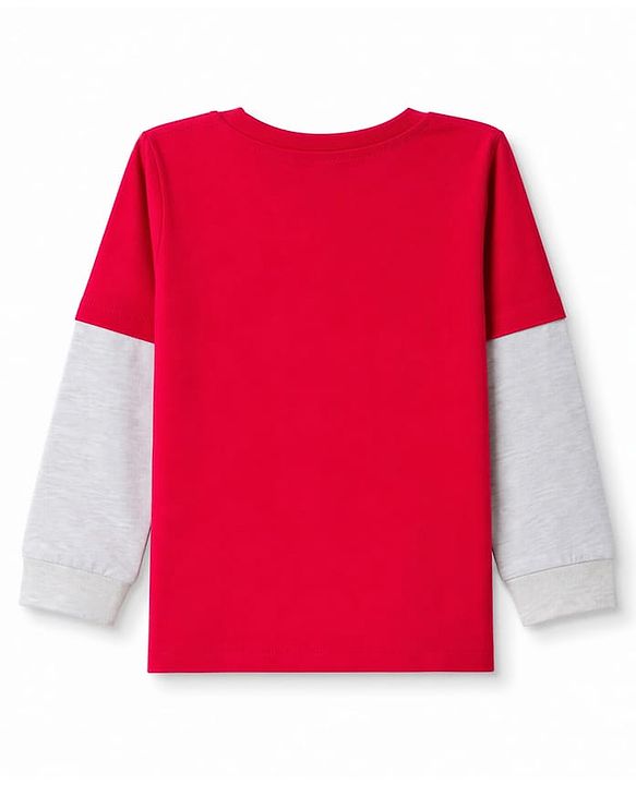 Babyhug 100% Cotton Knit Full Sleeves T-Shirt with Cuter Version Of Dad Print - Red