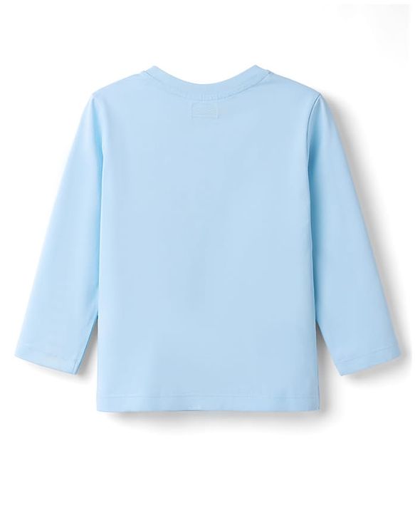 Babyhug 100% Cotton Knit Full Sleeves T-Shirt & Pyjama Night Suit with Zebra Print - Blue