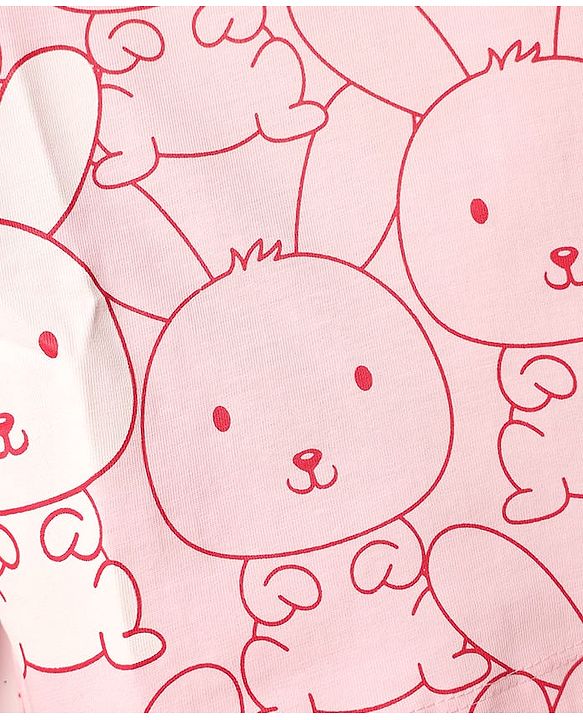 Babyhug Cotton Knit Half Sleeves Bunny Printed Co-Ords T-Shirt & Pyjama Night Suit - Pink