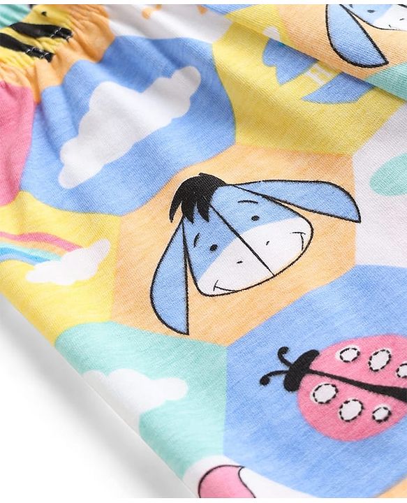 Babyhug Disney 100% Cotton Knit Full Length Leggings With Winnie The Pooh Graphic - Multicolor
