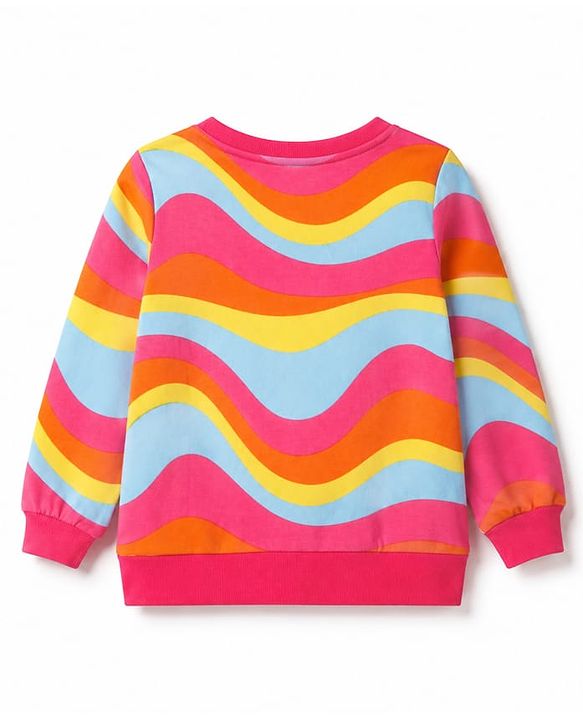 Pine Kids 100% Cotton Knit Full Sleeves Printed Sweatshirt - Dark Pink
