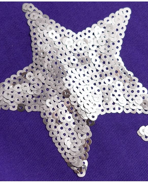 Pine Kids 100% Cotton Knit Full Sleeves Star Sequinned Hooded Sweatjacket - Purple