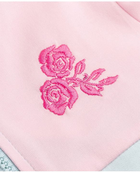Pine Kids Cotton Knit Sweatshirts with Full Sleeves and Floral Embroidery - Pink & Sea Green