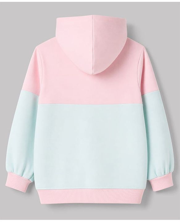 Pine Kids Cotton Knit Sweatshirts with Full Sleeves and Floral Embroidery - Pink & Sea Green
