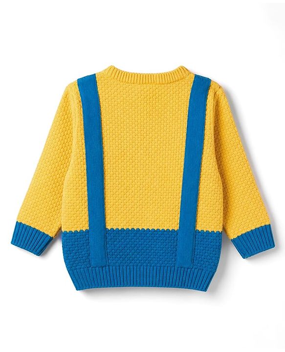 Babyhug Knit Full Sleeves Pullover with Bow - Yellow